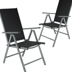 tectake Aluminium tuinstoelen inklapbaar, Antraciet New