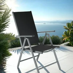 tectake Aluminium tuinstoelen inklapbaar, Antraciet New