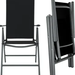 tectake Aluminium tuinstoelen inklapbaar, Antraciet New