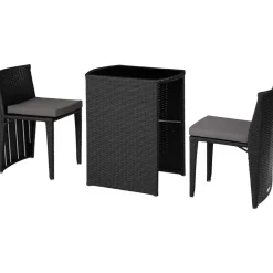 tectake Aluminium wicker bistroset Hamburg, Zwart Online