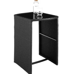 tectake Aluminium wicker bistroset Hamburg, Zwart Online