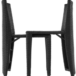 tectake Aluminium wicker bistroset Hamburg, Zwart Online