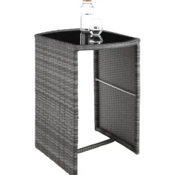 tectake Aluminium wicker bistroset Hamburg, Grijs New