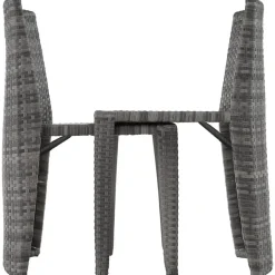 tectake Aluminium wicker bistroset Hamburg, Grijs New