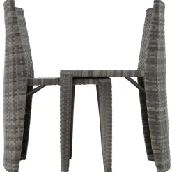 tectake Aluminium wicker bistroset Hamburg, Grijs New