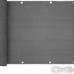 tectake Balkon privacyscherm met metaalversterkte ogen, variant 2, Grijs New