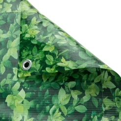 tectake Balkon privacyscherm met metaalversterkte ogen, Groene Bladeren Best