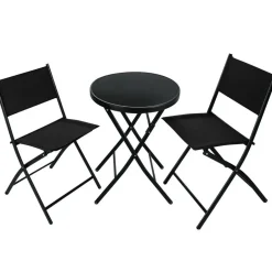 tectake Balkonset Düsseldorf 2+1, Zwart Sale