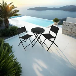 tectake Balkonset Düsseldorf 2+1, Zwart Sale