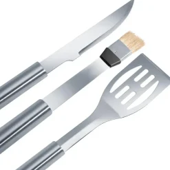 tectake Barbecue bestek van roestvrij staal 18-delig, Grijs