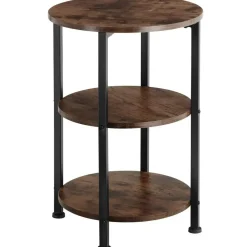 tectake Bijzettafel Colchester 40x61cm, Industrieel Hout Donker, Rustiek Online