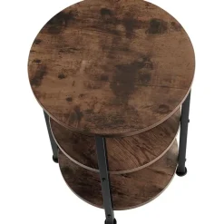 tectake Bijzettafel Colchester 40x61cm, Industrieel Hout Donker, Rustiek Online