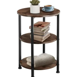 tectake Bijzettafel Colchester 40x61cm, Industrieel Hout Donker, Rustiek Online