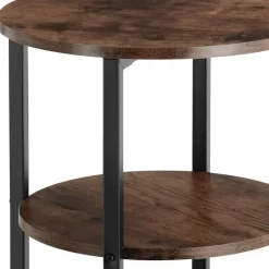 tectake Bijzettafel Colchester 40x61cm, Industrieel Hout Donker, Rustiek Online