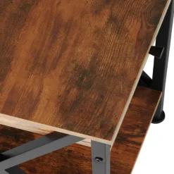 tectake Bijzettafel Dayton 35x35x70,5cm, Industrieel Hout Donker, Rustiek Clearance