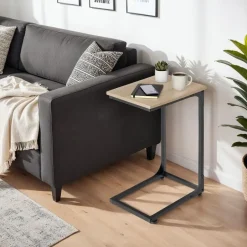 tectake Bijzettafel Erie 40x30x63cm, Industrieel Licht Hout, Eiken Sonoma Sale