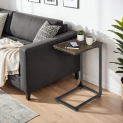 tectake Bijzettafel Erie 40x30x63cm, Industrieel Hout Donker, Rustiek Discount