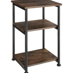 tectake Bijzettafel Memphis 34x30x59cm, Industrieel Hout Donker, Rustiek Clearance