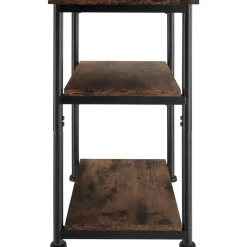 tectake Bijzettafel Memphis 34x30x59cm, Industrieel Hout Donker, Rustiek Clearance