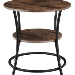 tectake Bijzettafel Saint Louis, Industrieel Hout Donker, Rustiek Online