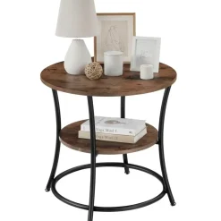 tectake Bijzettafel Saint Louis, Industrieel Hout Donker, Rustiek Online