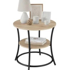 tectake Bijzettafel Saint Louis, Industrieel Licht Hout, Eiken Sonoma Discount