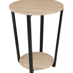 tectake Bijzettafel Swindon 50x62,5cm, Industrieel Licht Hout, Eiken Sonoma Online