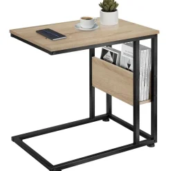 tectake Bijzettafel Wigan 55x36,5x60cm, Industrieel Licht Hout, Eiken Sonoma Clearance