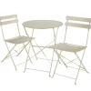 tectake Bistrotafel set Frieda, inklapbaar voor 2 personen, Crème Online