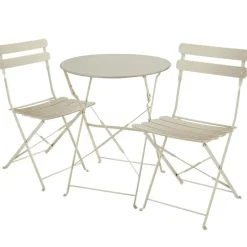 tectake Bistrotafel set Frieda, inklapbaar voor 2 personen, Crème Online