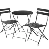 tectake Bistrotafel set Frieda, inklapbaar voor 2 personen, Zwart Best