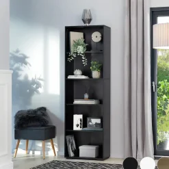 tectake Boekenrek Lexi 5 vakken 60x30x190cm, Licht Hout, Eiken Sonoma Online