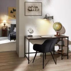 tectake Bureau Donegal 140x60x76,5cm, Industrieel Hout Donker, Rustiek