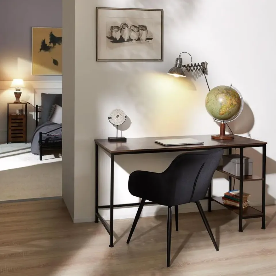 tectake Bureau Donegal 140x60x76,5cm, Industrieel Hout Donker, Rustiek