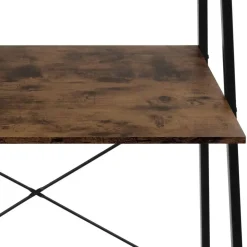 tectake Bureau Exeter 85,5x46,5x140cm, Industrieel Hout Donker, Rustiek Outlet