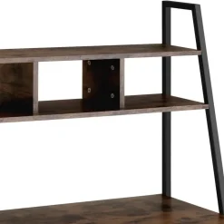 tectake Bureau Exeter 85,5x46,5x140cm, Industrieel Hout Donker, Rustiek Outlet