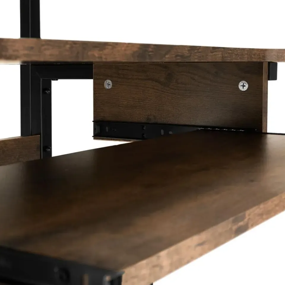 tectake Bureau Fife 80x65,5x130,5cm, Industrieel Hout Donker, Rustiek Sale