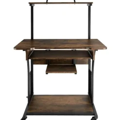 tectake Bureau Fife 80x65,5x130,5cm, Industrieel Hout Donker, Rustiek Sale