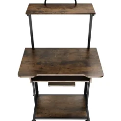 tectake Bureau Fife 80x65,5x130,5cm, Industrieel Hout Donker, Rustiek Sale