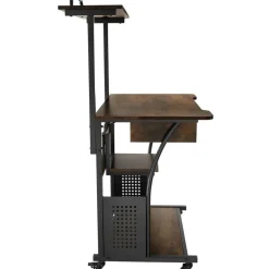 tectake Bureau Fife 80x65,5x130,5cm, Industrieel Hout Donker, Rustiek Sale