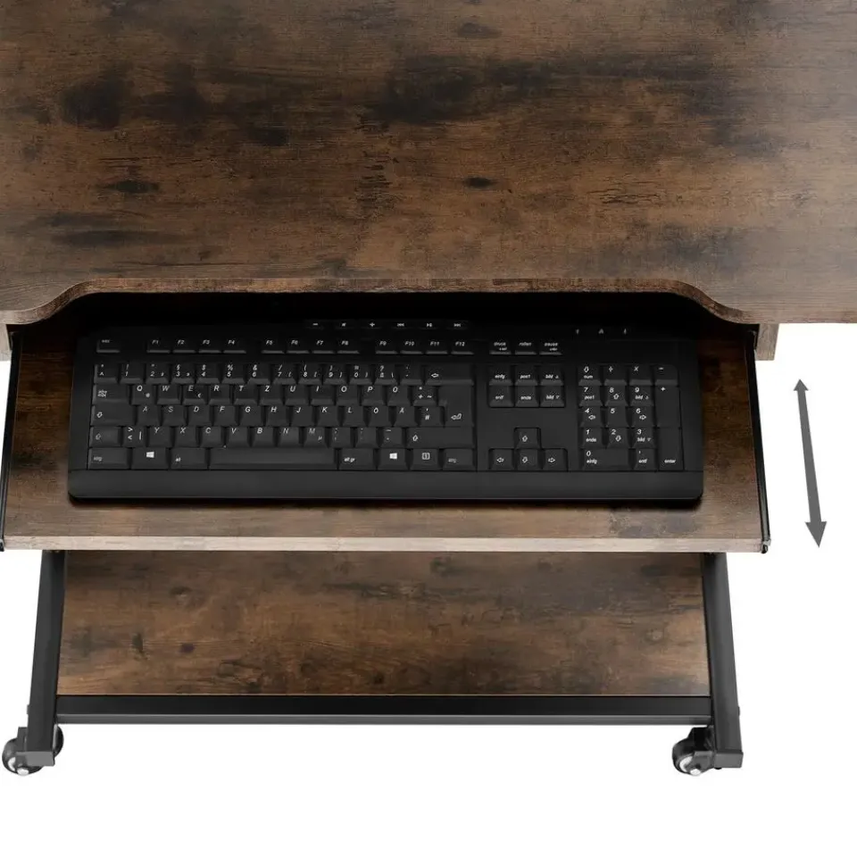 tectake Bureau Fife 80x65,5x130,5cm, Industrieel Hout Donker, Rustiek Sale