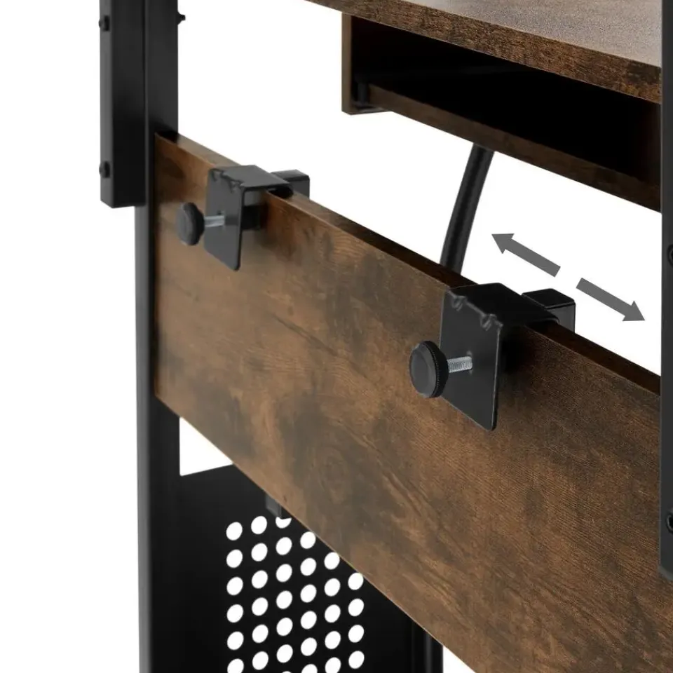 tectake Bureau Fife 80x65,5x130,5cm, Industrieel Hout Donker, Rustiek Sale