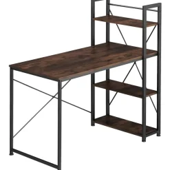 tectake Bureau Hershey 122x61x120cm, Industrieel Hout Donker, Rustiek Best