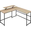 tectake Bureau Melrose 140x130x76,5cm, Industrieel Licht Hout, Eiken Sonoma Clearance