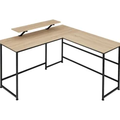 tectake Bureau Melrose 140x130x76,5cm, Industrieel Licht Hout, Eiken Sonoma Clearance
