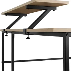 tectake Bureau Melrose 140x130x76,5cm, Industrieel Licht Hout, Eiken Sonoma Clearance