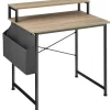 tectake Bureau met plank en organizer, Industrieel Licht Hout, Eiken Sonoma