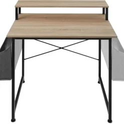 tectake Bureau met plank en organizer, Industrieel Licht Hout, Eiken Sonoma