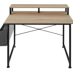 tectake Bureau met plank en organizer, Industrieel Licht Hout, Eiken Sonoma New