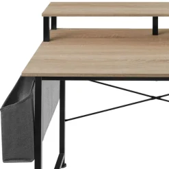 tectake Bureau met plank en organizer, Industrieel Licht Hout, Eiken Sonoma New